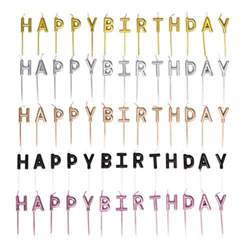 Amosfun Velas de Aniversário com Letras de Bolo, Decoração de Bolo, Velas de Bolo, Suprimentos para