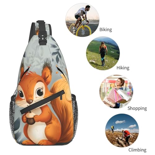 Mochila cruzada estilo sling con diseño de ardilla miniatura 6