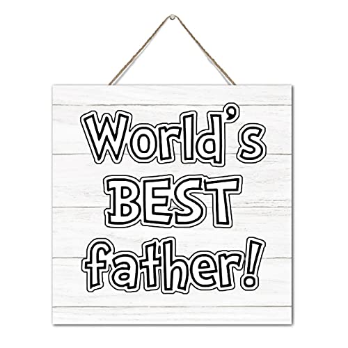Plaque murale en bois World's Best Father décor rustique cuisine 30x30 cm
