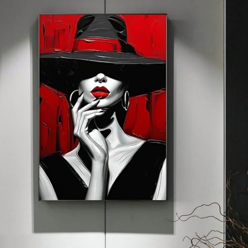 Art mural moderne lèvres rouges affiche grand format 70x100 cm pour habiller un mur vide