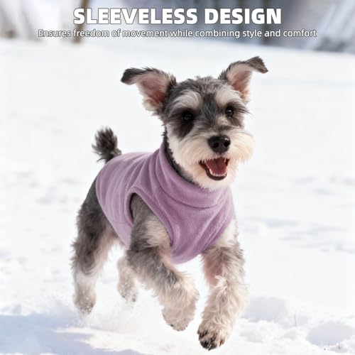 Image of PUPTECK 3 Pack Fleece Dog Vest Sweaters Winter Coat for Small Dogs, Pullover Jacket Pet Cat Fall Clothes Puppy Sweatshirt for XS S Medium Girl Dogs, Fuchsia&Pink&Purple, M