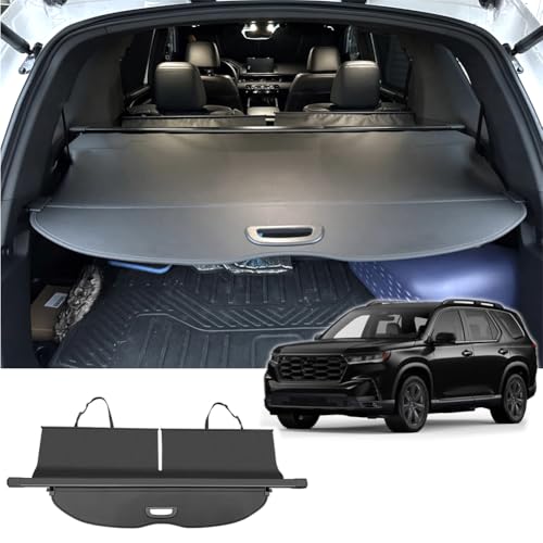 Vesul Cargo Cover for Honda Pilot 2023 2024 2025 PVC Leather Security Shield,Car Accessories,Tonneau Cover Rear Trunk Shade Anti-Peeping Luggage Privacy Screen No Gap