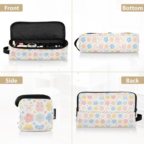 Organizador 2 en 1 para herramientas de cabello con tapete resistente al calor, impermeable, para plancha y rizador, portátil diseño de animal y flor miniatura 5
