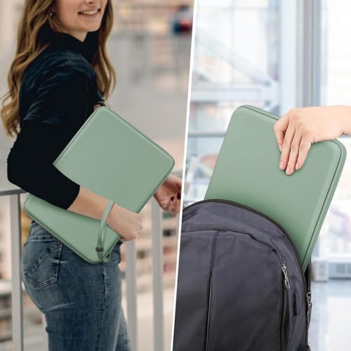 Image of MOCA EVA Hard Laptop Sleeve for 14 inch - 15 inch Laptop MacBook Air 15, HP 15s, Dell Inspiron 15, ASUS Vivobook 15 | Tailored Fit 14.5x10.2 Inch Internal Shockproof Cover (Sage Green)