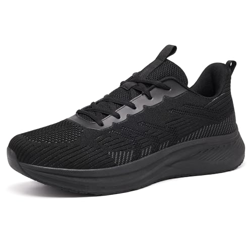 YINGCSM Mens Walking Shoes Big Size Lightweight Mesh Casual Shoes Non Slip Breathable Running Shoes Breathable Mesh Fashion Workout Athletic Sneakers Size 15 Black