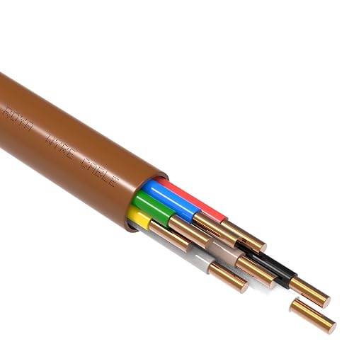ROYA WYRE 18/8 Thermostat Doorbell HVAC Heating Control Cable Wire 100% Solid Copper Conductors UV Resistant RoHS for Indoor/Outdoor Low Voltage Applications Use (18/8 Brown 50FT)