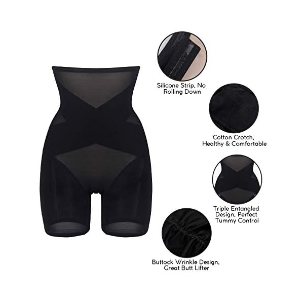 MOVWIN-Tummy-Control-Body-Shaper-Shorts-High-Waist-Thigh-Slimmer-Panties-Shapewear MOVWIN Tummy Control Body Shaper Shorts - High Waist Thigh Slimmer Panties Shapewear Black