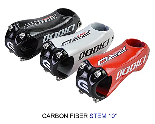 Clhjinruoliu 10 Degree 31.8 Universal Full Carbon Fiber Bike Stem 80Mm 90Mm 100Mm Road Bicycle Handlebar Stem,Red,90Mm #TOP1
