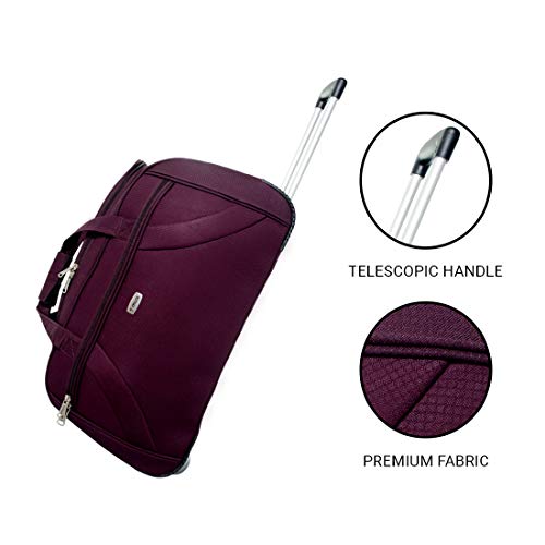 Image of Timus Club Mumbai 65CM /24 inch Wine Colour Check-in Duffel Strolley Duffle Trolley Travel Bag for Men /Duffle Bags for Women /Best Waterproof Duffle Bag for Women /Best Duffle for Men