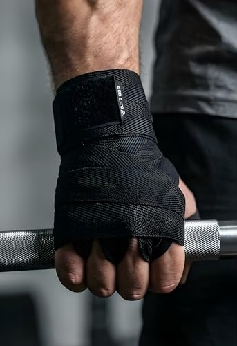 Image of Blue Gym Hand Wrap Gloves for Workout and Weight Lifting, 5 Feet Long, 2 Inches Wide, 1 Pair (Black)