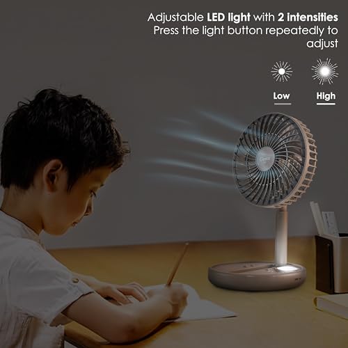 Gesto Rechargeable Table Fan with Power Display - Image 4