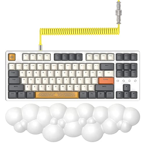 Wireless Gaming Keyboard and Wrist Rest Pad and Custom Coiled USB C Cable,Triple Mode TKL Hot Swappable Tactile Switches,LIGHTSYNC RGB,Mechanical Keyboard Palm Rest for PC PS5 PS4 Xbox Mac-3 in 1 Kit