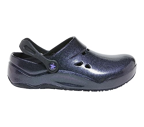 Anywear Footwear Verve Nursing Shoes Clogs for Women and Men, Slip Resistant Shoes with Heel Cushioning, Shock Absorption, and Arch Support, 8, Electro Purple