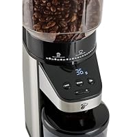 Tchibo elektrische Kaffeemühle, eingebaute Waage, Edelstahlmahlwerk, Kegelmahlwerk 26 Mahlgradeinstellungen, Schwarz/Silber – Ansicht 6