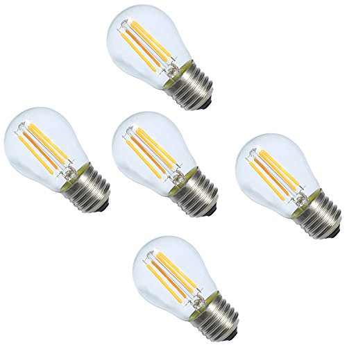 5X E27 Bombilla Filamento Dimmable 4W Bombilla Edison G45 Retro LED Blanco Cálido 2700K Super Brillante 400LM Filamento LED AC 220V