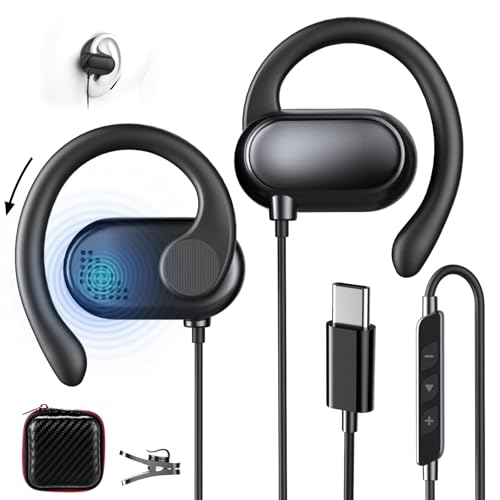 Open-Ear Écouteurs USB C, Crochet Réglable, Sport Écouteur pour Samsung