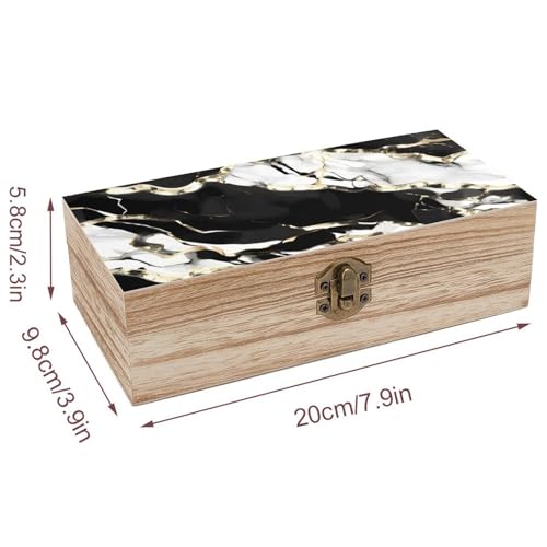 Boîte de rangement en bois couvercle marbre coffret bijoux