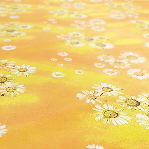 ANRO Wachstuchtischdecke Wachstuch Wachstischdecke Tischdecke Kamille Gelb Blumen Sonne Oval 200x140cm abwaschbar wasserabweisend… – Ansicht 3