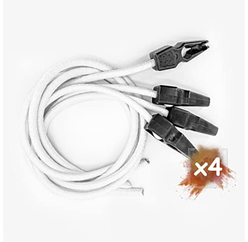 MAGMA 4 Tensores Elásticos Ajustables de Cierre Rápido para Lonas de Piscina 75cm, 8mm diámetro, Cuerda Elastica Sujetar...