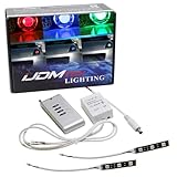 iJDMTOY (2) 3-SMD-5050 RGB LED Demon Eye w/ Remote Control Compatible With Car Motorcycle Projector Headlight Demon Eyes Retrofit