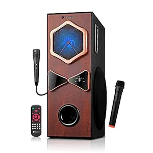 Tronica RIDHAM 4 - The Powerful Bluetooth 80W Home Theater DJ Speaker from Tronica, Supports PenDrive/SD Card/FM/TV/Aux/Mic with Remote (2 Free MICS- one Wired & one Wireless)