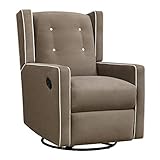 Baby Relax Mikayla Upholstered Swivel Gliding Recliner, Mocha Microfiber