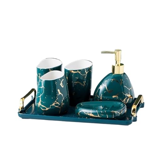 Accesorios de baño juego de accesorios baño moderno de 6 piezas verde 4