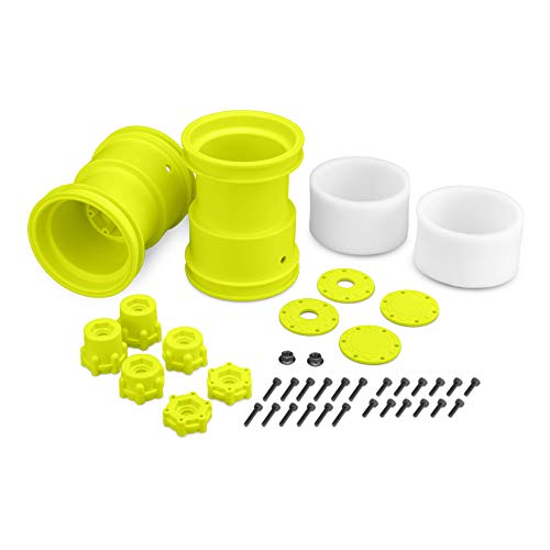 J Concepts 3377Y Tribute - 2.6x3.6 Monster Truck Wheels with Adaptors (Yellow) - 2Pc