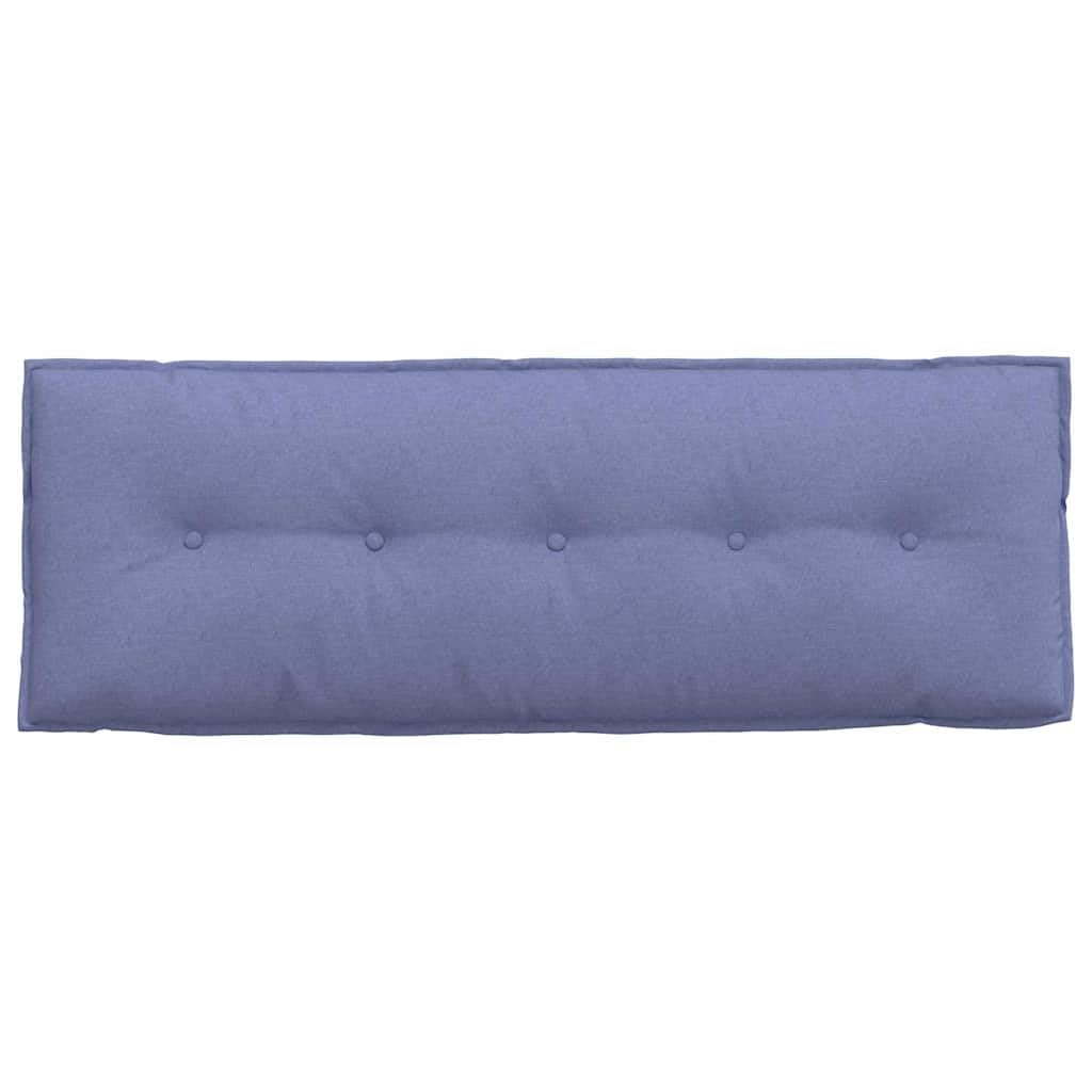 Cojín de respaldo de tela azul vaquero, 140 x 19 x 50 cm, con cremallera y relleno de poliéster