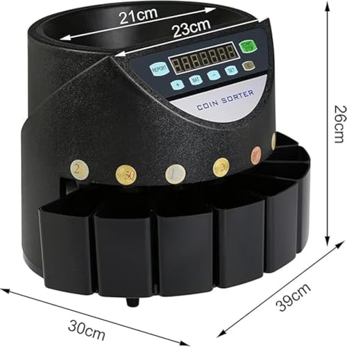 Contatore di monete, macchina automatica per il conteggio delle monete con display a LED, 300 monete/min conteggio lotti per scuole, negozi e banche