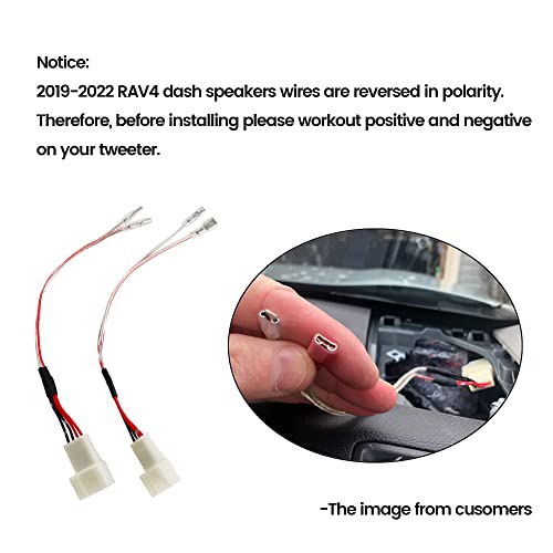 Red Wolf Car Front Door Pro Tweeter Speaker Wiring Harness For 2008-2022 Toyota Rav4 Camry 4Runner Highlander Scion, 2010-2019 Subaru Forester Wrx Outback Factory Speaker Replacement Adapter Connector #TOP3