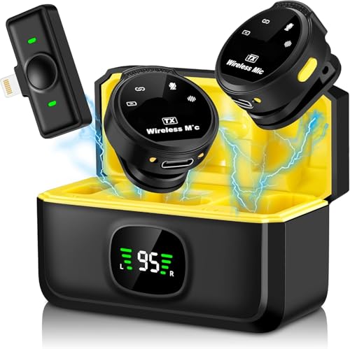 Image of New Q8 Professional Dual Wireless Mic System | Rechargeable Clip Microphone for iPhone, Android & DSLR | Crystal Clear Sound for Interview, Vlog, Podcast, YouTube & Live Streaming (Q8-MIC)