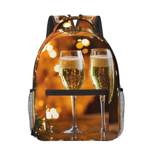 Sac à dos ordinateur portable EdWal noir imprimé tasse de vin pour voyage cabine et travail