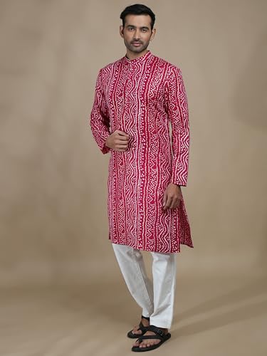 Filori Studio - Men's Printed Festive Motifs Long Kurta (Kurta Only)4