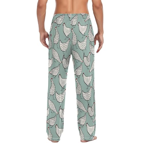 Laprad Men's Funny Chicken Pajama Pants Lounge Pjs Bottoms Soft Sleep Pant with Pockets Drawstring3