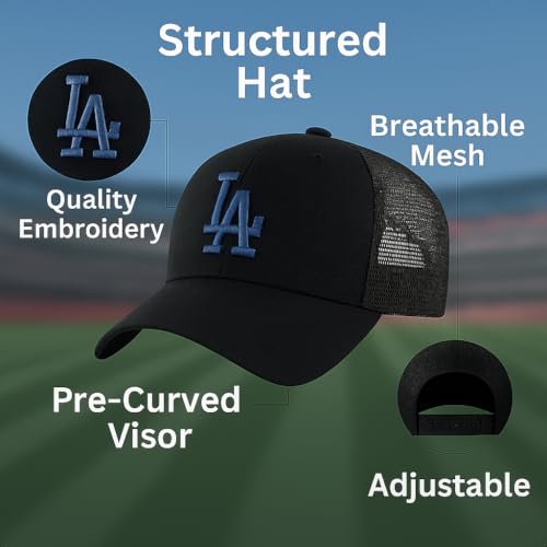 Gorra Trucker Malla Los Angeles Negra Ajustable miniatura 5