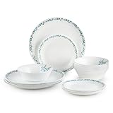 Cello Regal Dinnerware Set of 18 pieces, Service for 6, Chip & Scratch Resistant, Lightweight Round Plates and Bowls Set, Microwave & Dishwasher safe, Opalware Dinner Set, Morning Glory