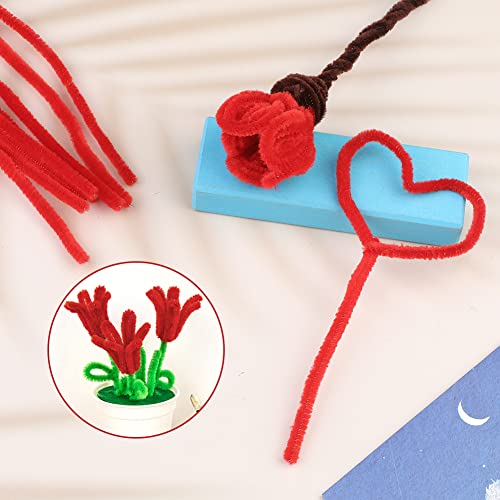 60 Pieces Red Pipe Cleaners, Christmas Craft Pipe Cleaners,Pipe Cleaners Chenille Stem,Pipe Cleaners Bulk,Art Pipe Cleaners For Creative Home Decoration Supplies Arts And Crafts Project #TOP4