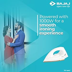 Bajaj DX-7 1000W Dry Iron with Advance Soleplate and Anti-bacterial German Coating Technology, White - Image 5