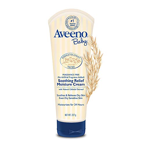 Aveeno Baby Soothing Relief Moisturizing Cream with Natural Oat Complex for Dry Sensitive Skin, Fragrance-free & Paraben-Free, 8 oz