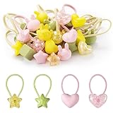 30PCS Baby Hair Ties,Cute Hair Ties for Girls,Cartoon Hair Bands Soft Ponytail Holders Elastic Hair