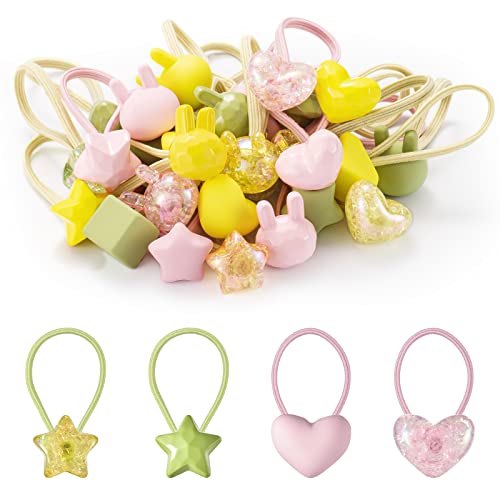 30Pcs Baby Hair Ties,Cute Hair Ties For Girls,Cartoon Hair Bands Soft Ponytail Holders Elastic Hair Accessories (Sunshine) #TOP1