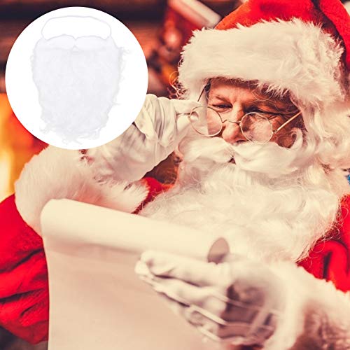 PIXNOR 4 Peças de Barba de Papai Noel Branco Falsa Barba Acessório de Traje de Papai Noel Adereços d