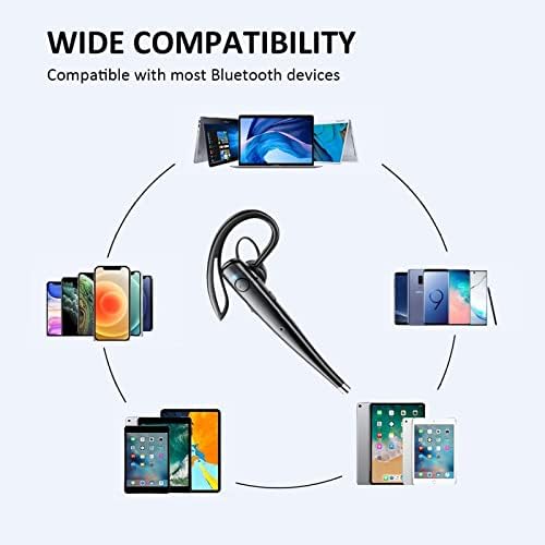 Eisreho Bluetooth Headset V5.1 Handsfree Wireless Bluetooth Earpiece Business Bluetooth Earphones Single Ear Bluetooth Headsets with Noise Cancellation Mic for iPhone Android Samsung PC Laptop Driver