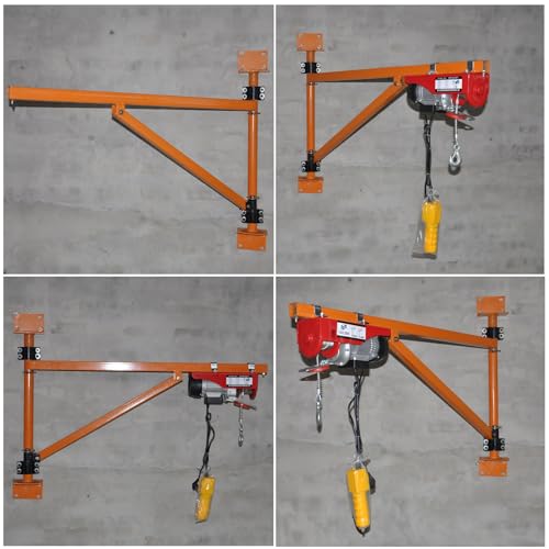 Supporto da parete per gru a bandiera da 199,6 kg, struttura interamente in acciaio, rotazione di 180 gradi, portata, ideale per uso in negozio
