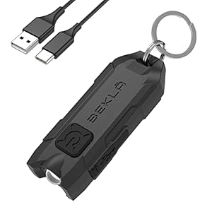 BEKLA Keyring Torch, 120 Lumen. EDC Rechargeable LED Mini Torch. Bright Pocket Torch. USB Torch Keyring. Handbag Small…