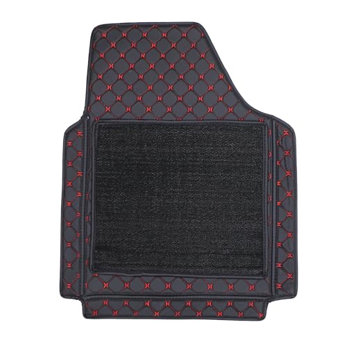 Image of CARNEST 7D Car Floor Mats Only Compatible with Accent All Model, Set of 3 Pcs, 100% Waterproof & Washable Luxury 7D Car Foot Mats, Blk /Red