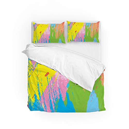 Parure de lit King Size en polyester double avec motif imprimé coloré