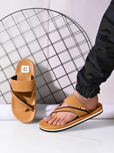 Image of Men's Comfort Slippers with Cross Strap Design | Cushioned Footbed & Shock Absorbing Sole | Lightweight Everyday Wear Slippers for Office, Home & Casual Walking