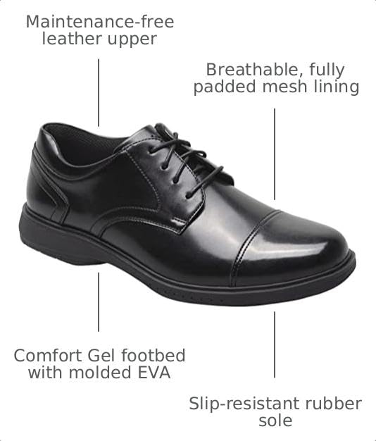 Image of Nunn Bush Men's Pro Cap Toe Oxford with Kore Slip Resistant Comfort Technology